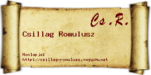Csillag Romulusz névjegykártya